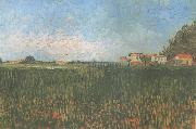 Vincent Van Gogh Farmhouses in a Wheat Field near Arles (nn04) oil painting picture wholesale